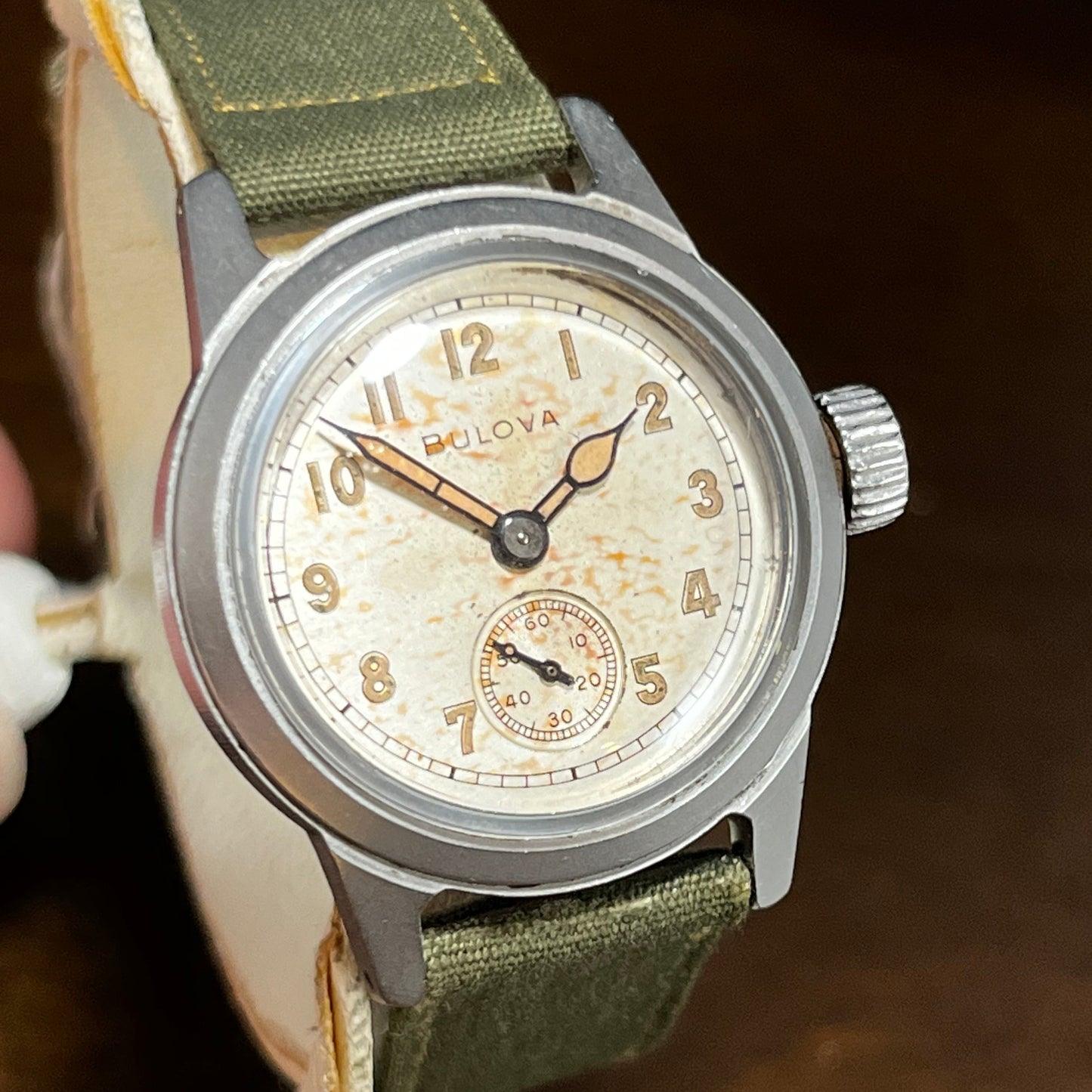 Vintage Bulova Military Issue Korean War Era 10BM Manual Wind Wrist Watch