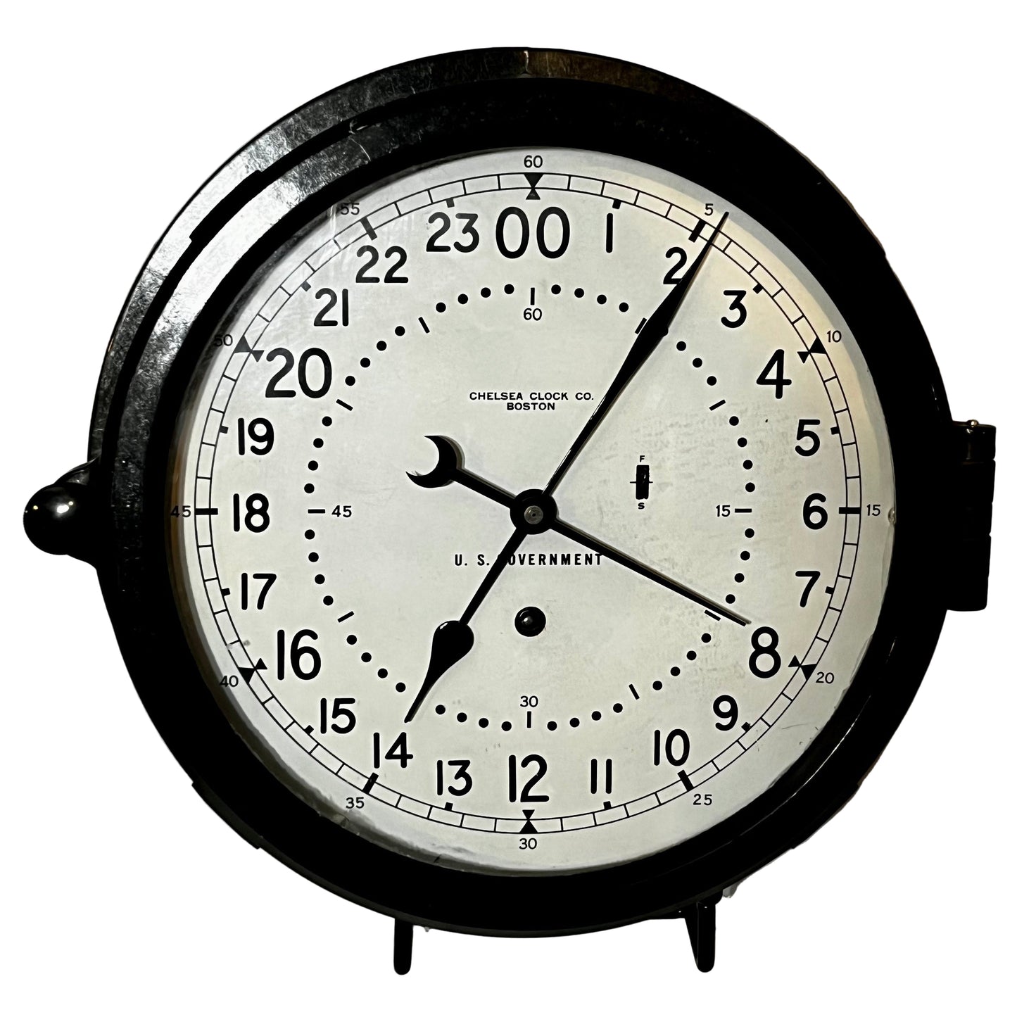Chelsea Vietnam Era 8.5" dial 24 hour Military US Government Navy Ships Clock