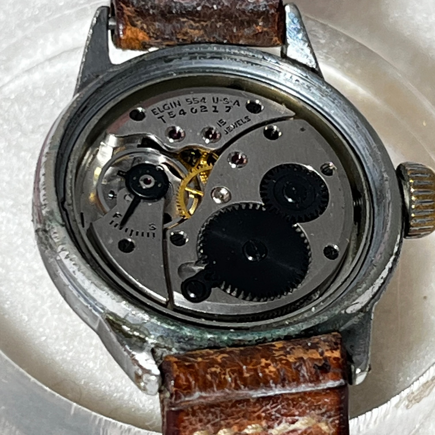 Vintage Elgin U.S. Military Issue WW2 War Era ALL ORIGINAL Ord Dept 554 Manual Wind Wrist Watch