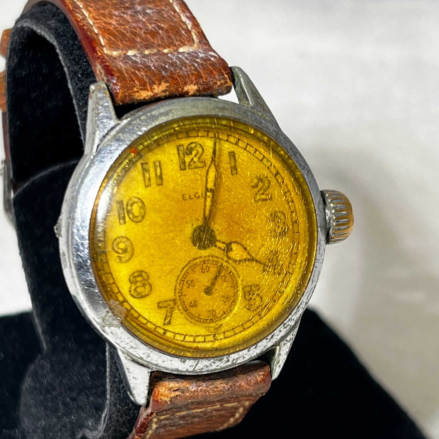 Vintage Elgin U.S. Military Issue WW2 War Era ALL ORIGINAL Ord Dept 554 Manual Wind Wrist Watch