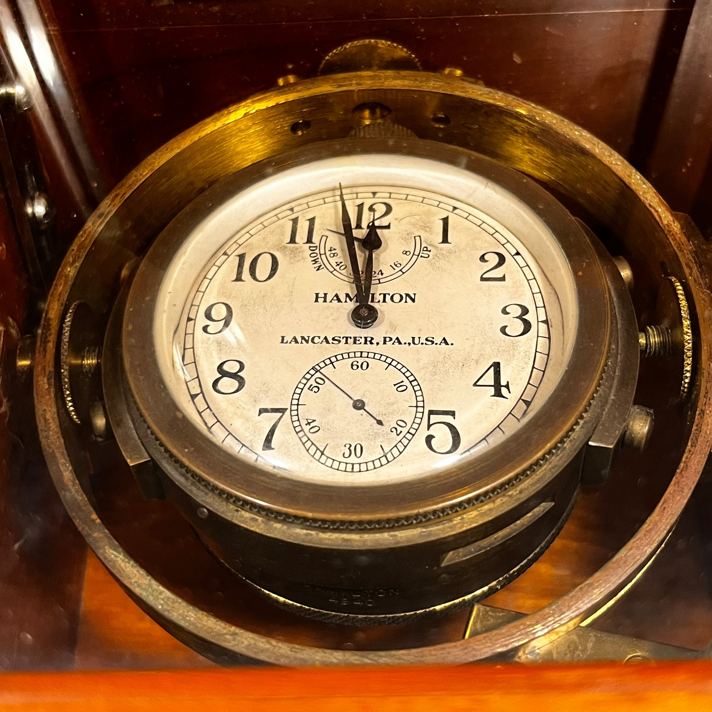 Hamilton 22 deck watch in gimbals.
