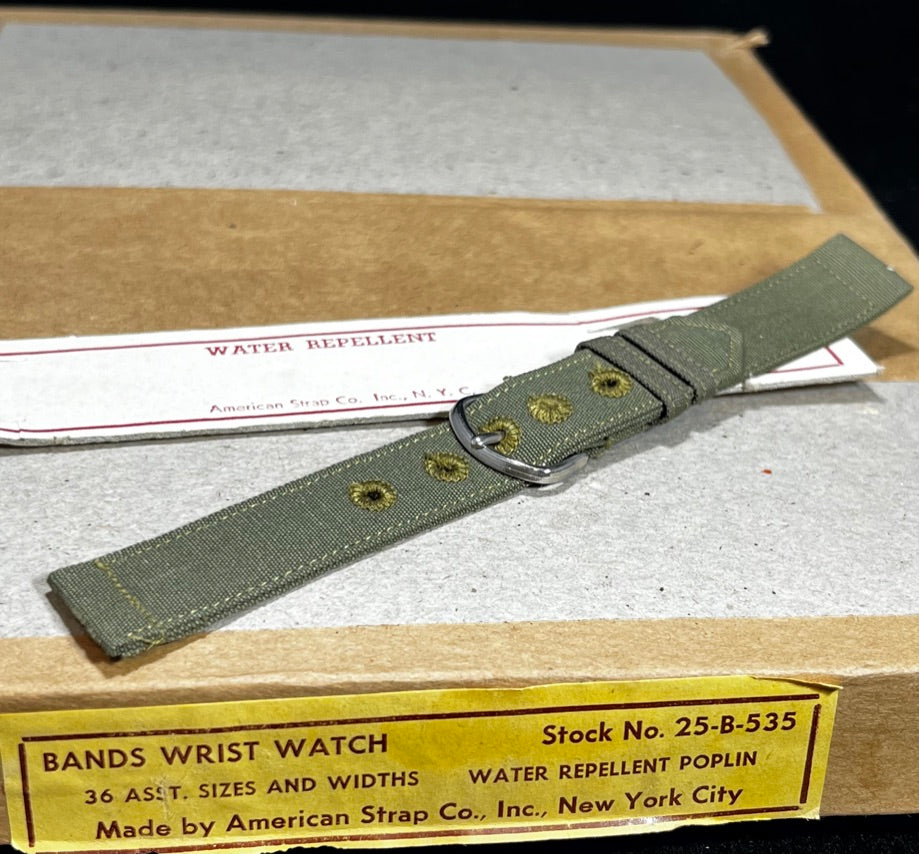 American Strap Co 5/8in 16mm WW2 Military Issue 2-Piece Watch Band