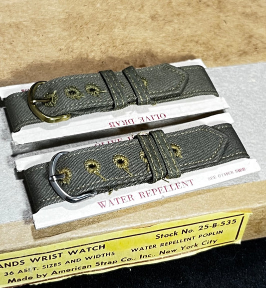 Authentic 1945 WW2 Military Issue 1-Piece Watch Band 16mm (5/8 in) American Strap Co