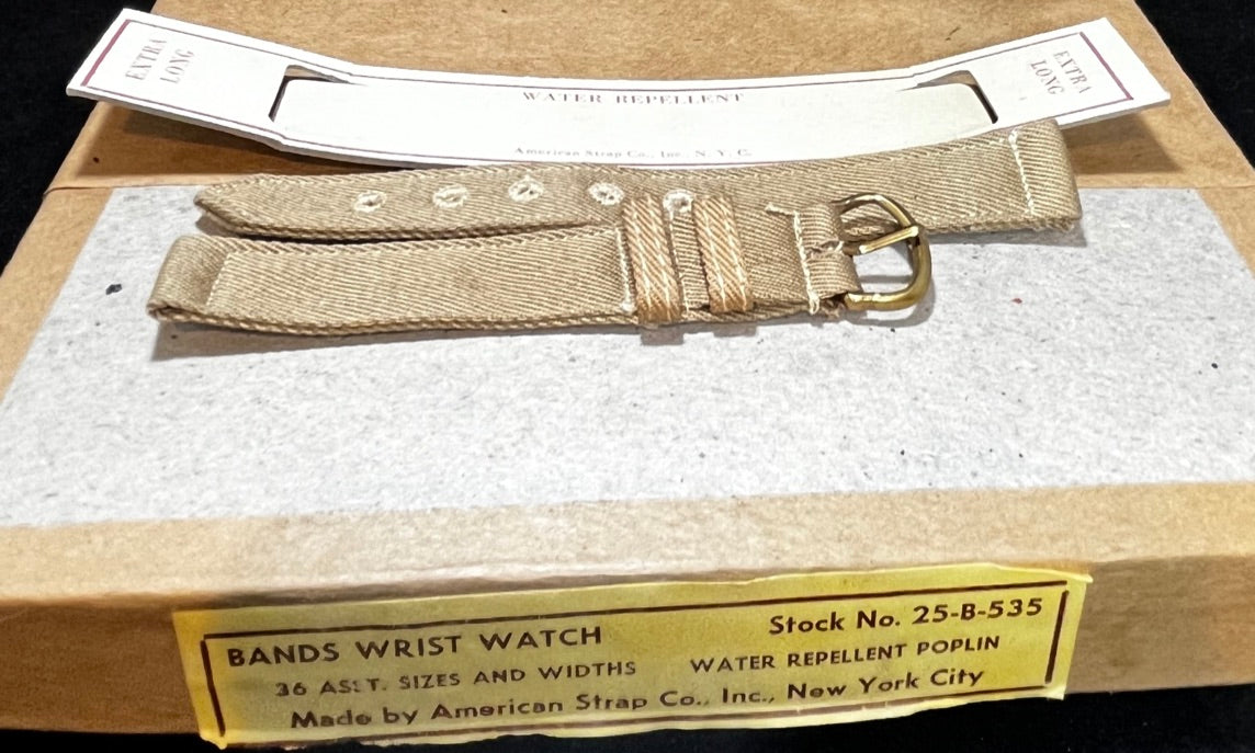 American Strap Co 5/8in 16mm WW2 Military Issue 2-Piece Watch Band