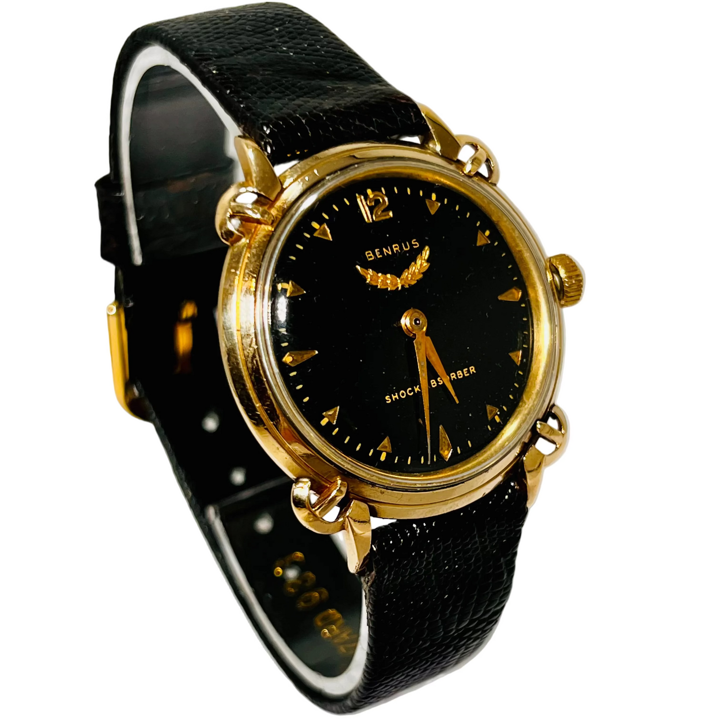 Vintage Benrus 1940's 17J Black Dial 10KGF Wrist Watch