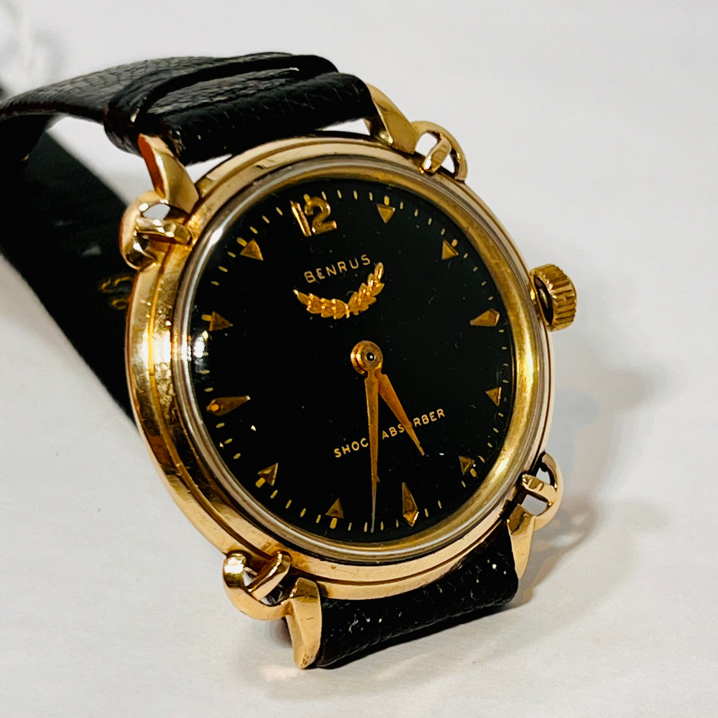 Vintage Benrus 1940's 17J Black Dial 10KGF Wrist Watch