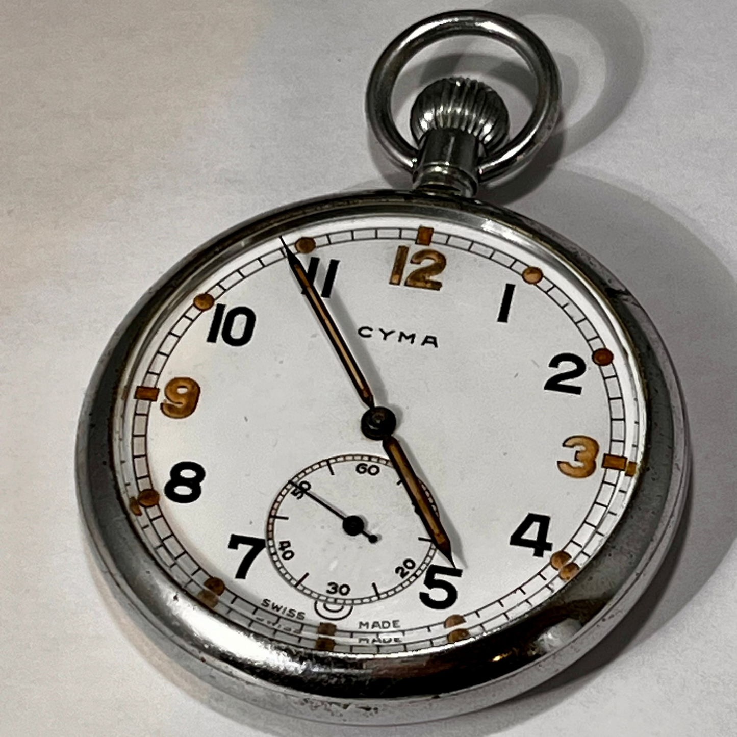 Vintage Cyma WW2 British Armed Forces Military Pocket Watch