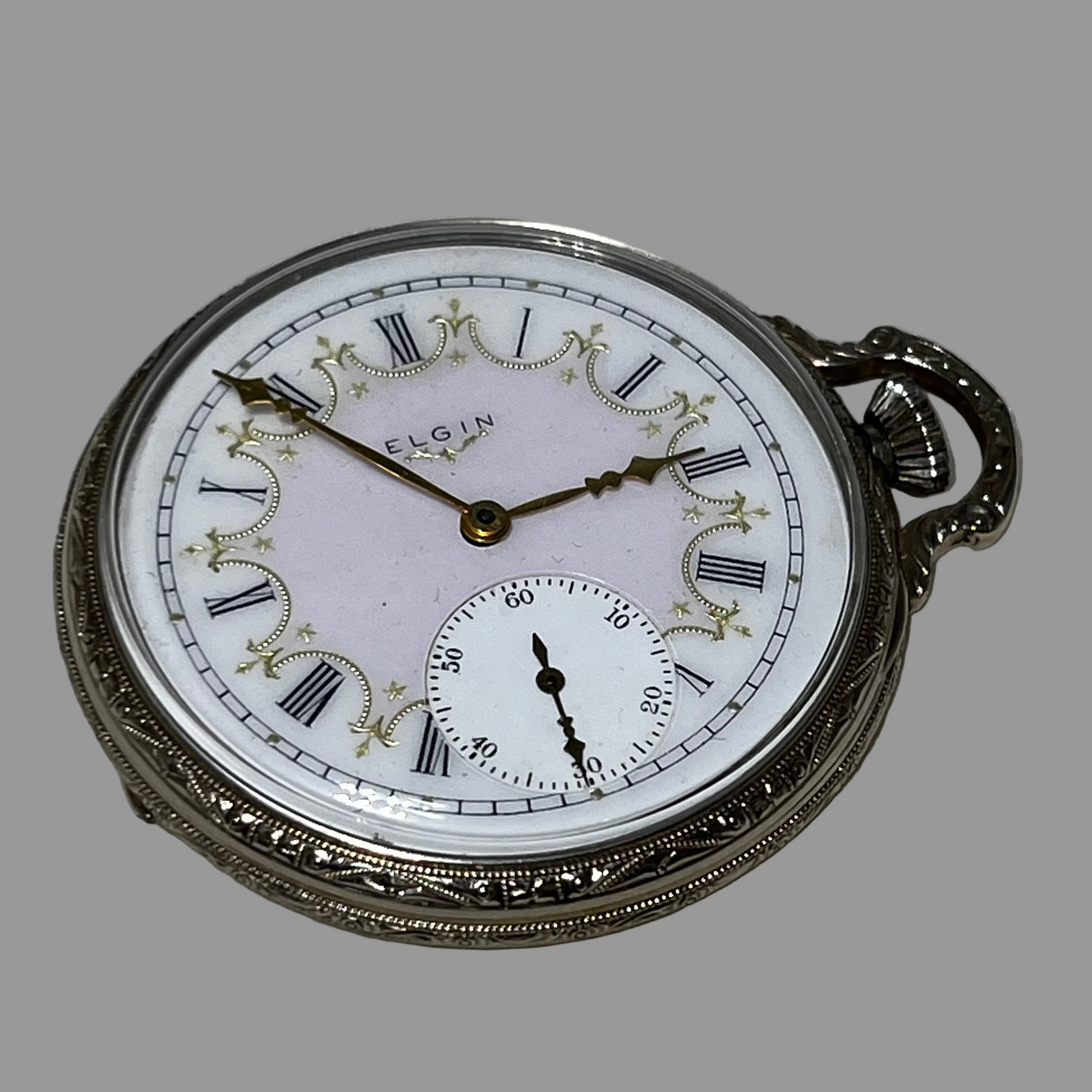 Elgin 1918 Pocket Watch with Fancy Dial 