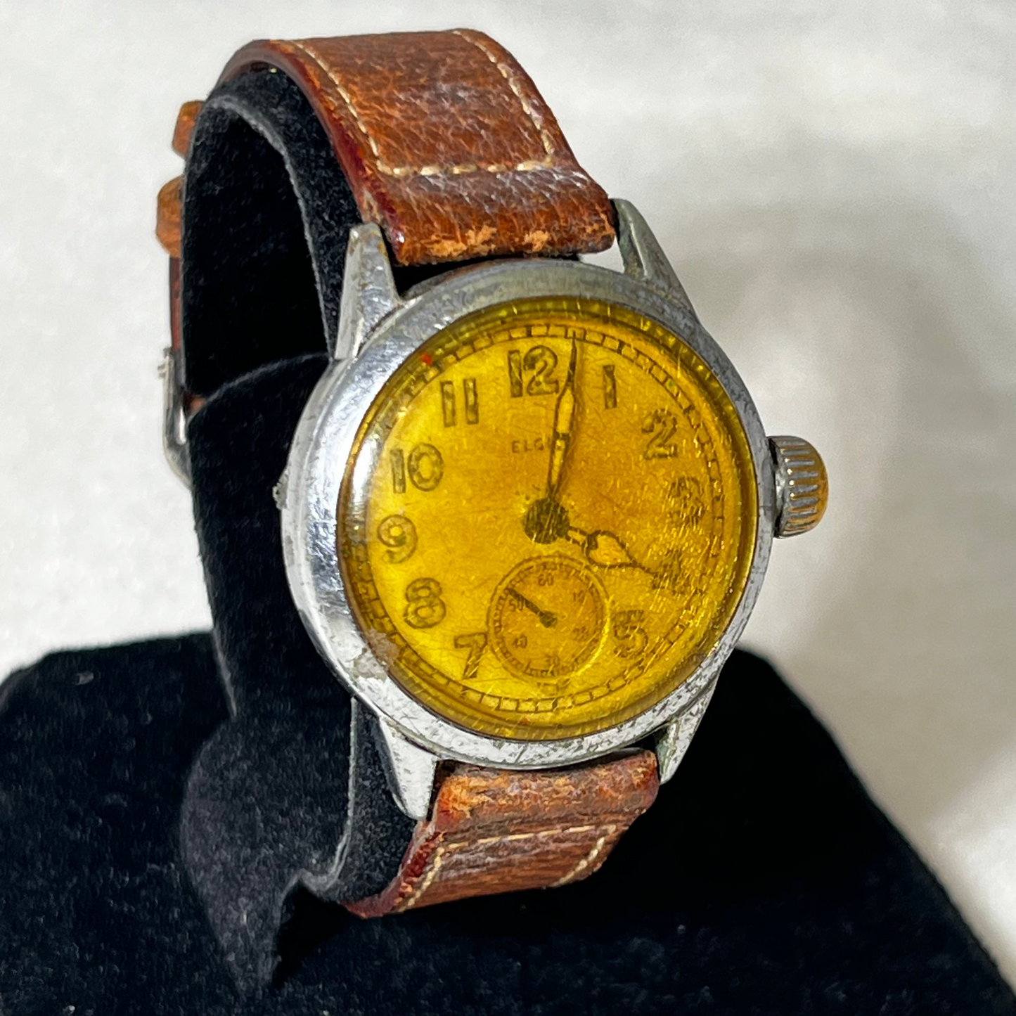 Vintage Elgin U.S. Military Issue WW2 War Era ALL ORIGINAL Ord Dept 554 Manual Wind Wrist Watch