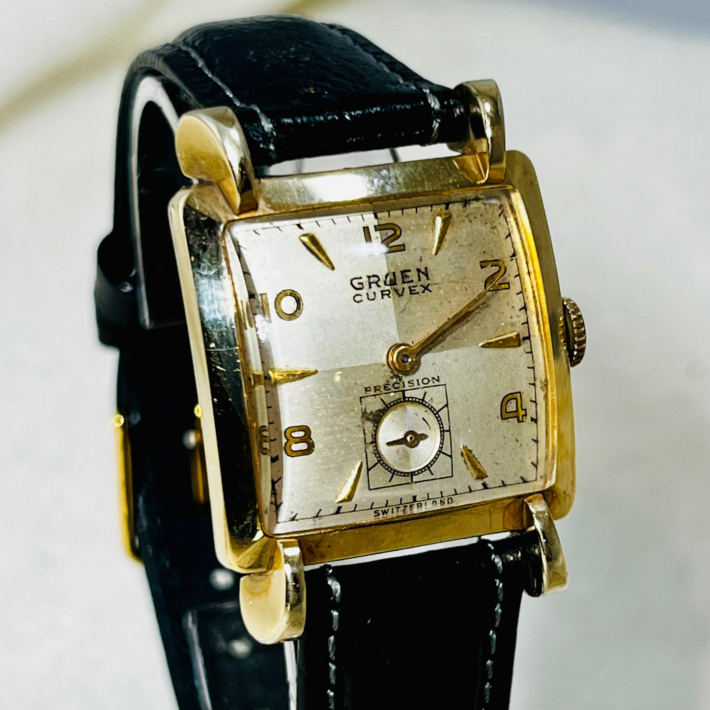 Vintage Gruen Curvex Grade 370 10K GF Manual Wind Wrist Watch