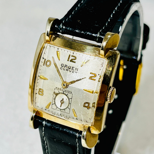 Vintage Gruen Curvex Grade 370 10K GF Manual Wind Wrist Watch