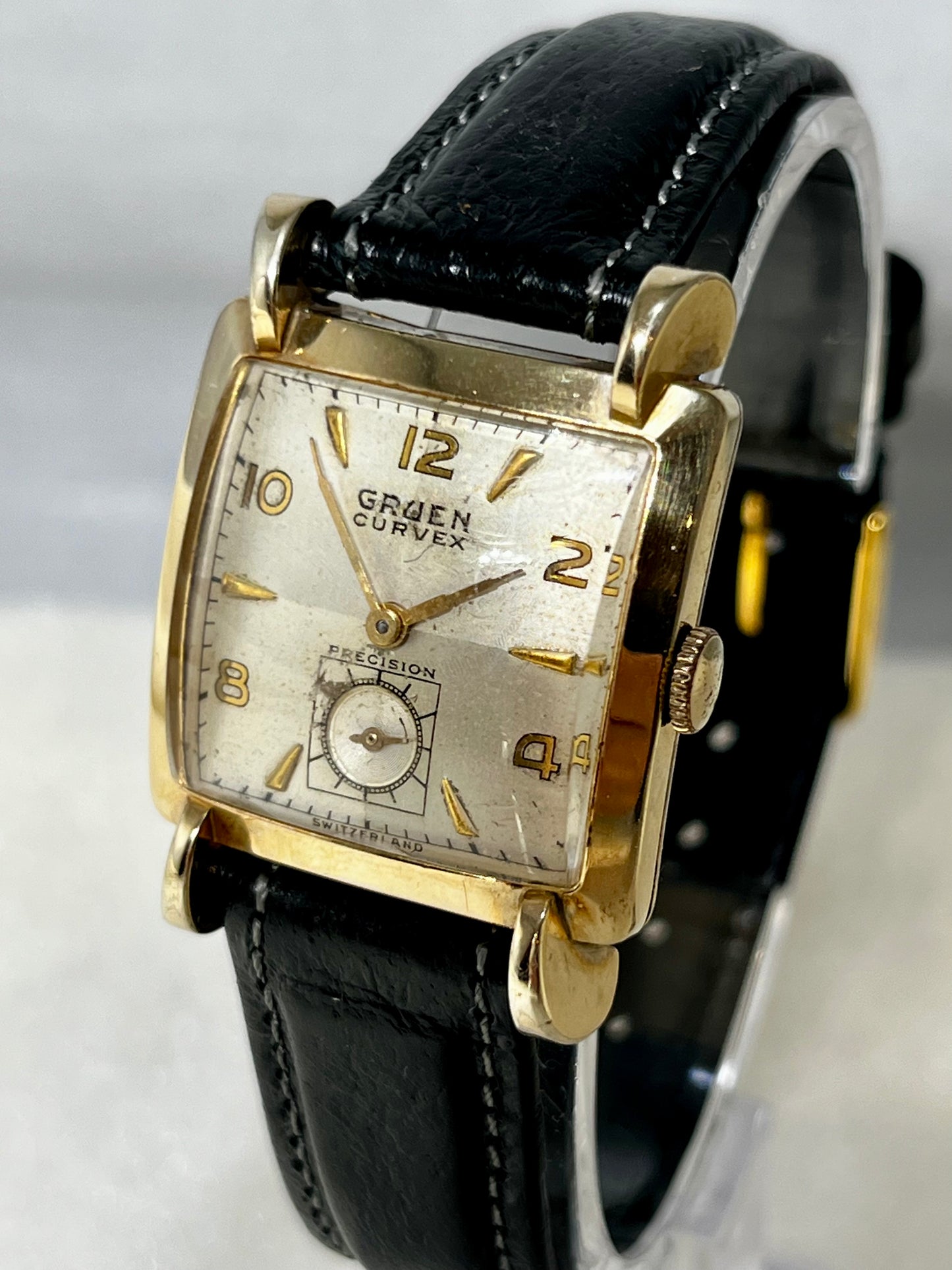 Vintage Gruen Curvex Grade 370 10K GF Manual Wind Wrist Watch