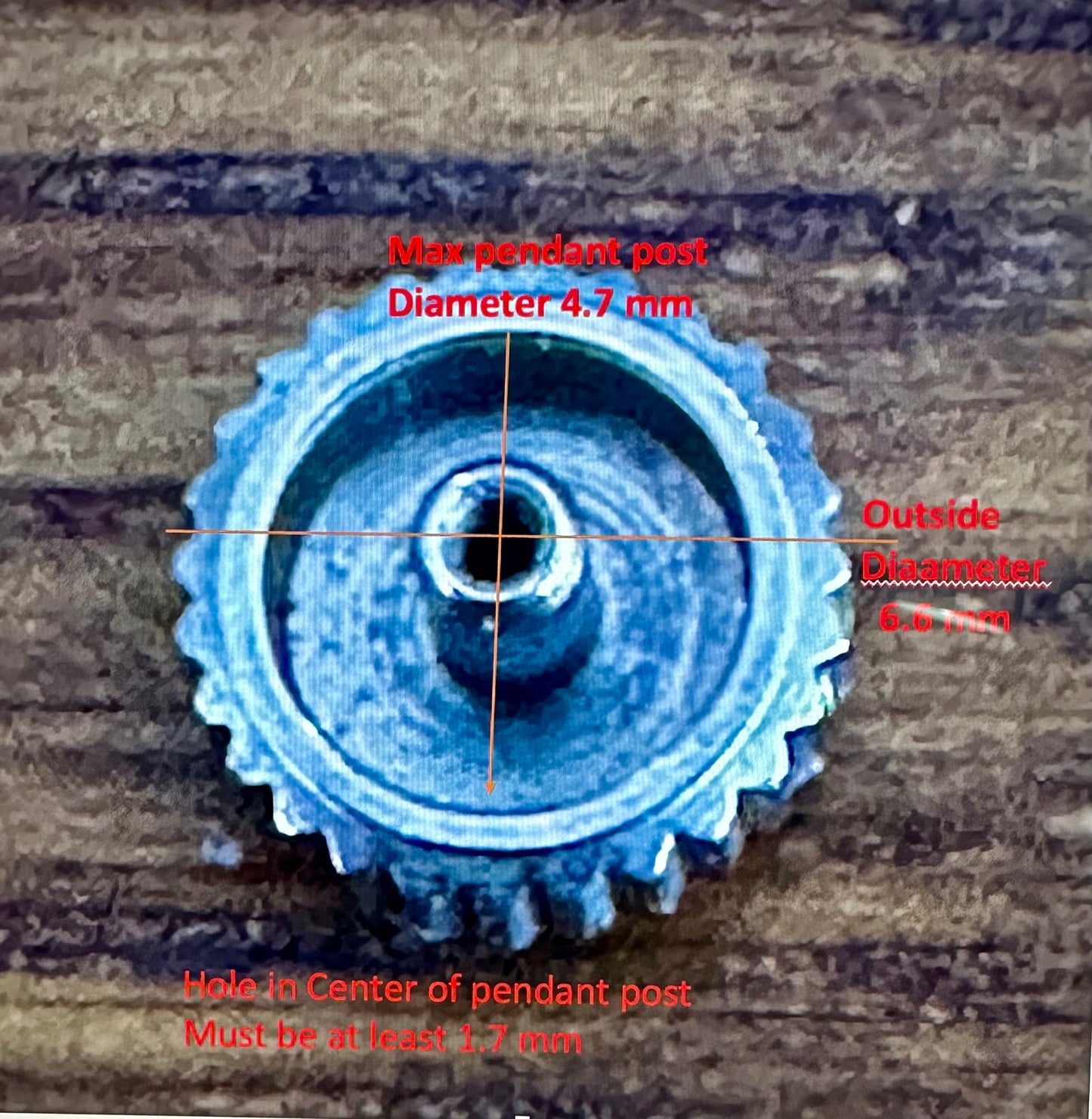 Waltham A-11 6/0-B WW2 Wrist Watch Stem & Crown New Old Stock