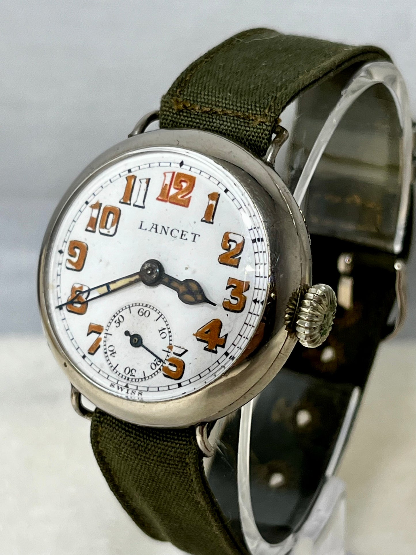 Antique Lancet Military WW1 Circa 1918 Trench Watch "Pulp Fiction" Movie