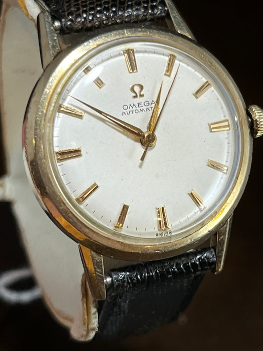 Vintage Omega 17 jewel 10K GF Bezel Cal 470 Classic Round Automatic Wrist Watch