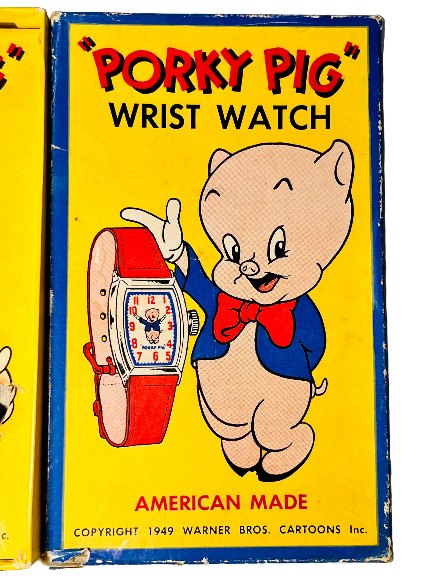 Vintage Porky Pig Warner Brothers Cartoons Ingraham Wrist Watch in Original Box - RARE!
