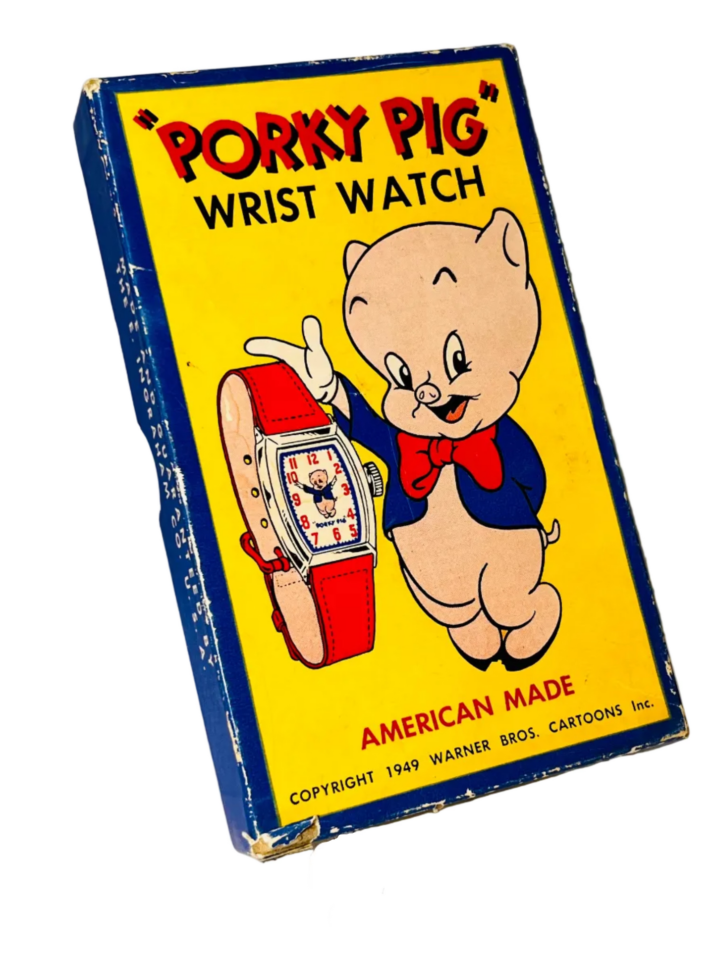 Vintage Porky Pig Warner Brothers Cartoons Ingraham Wrist Watch in Original Box - RARE!