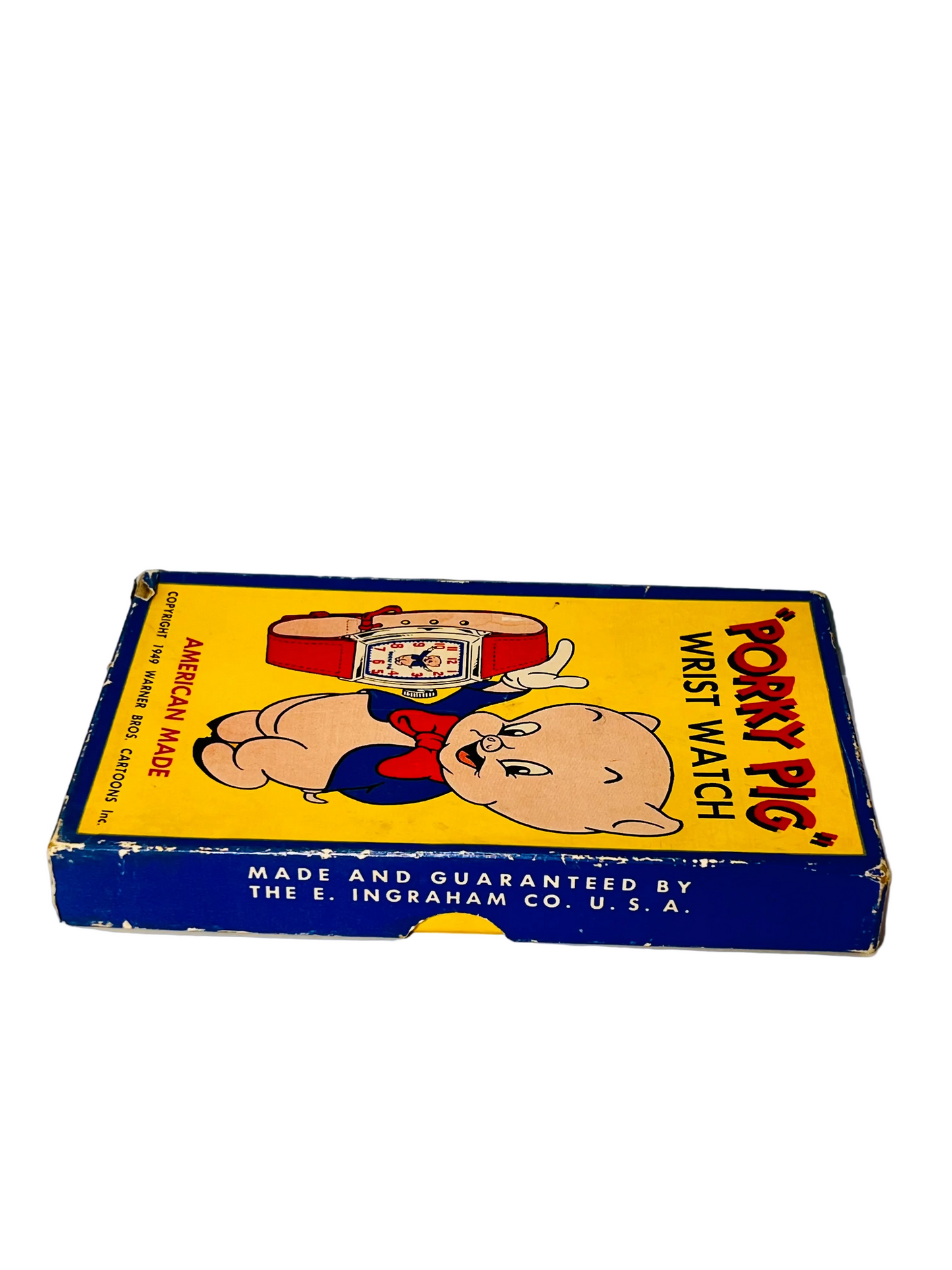 Vintage Porky Pig Warner Brothers Cartoons Ingraham Wrist Watch in Original Box - RARE!
