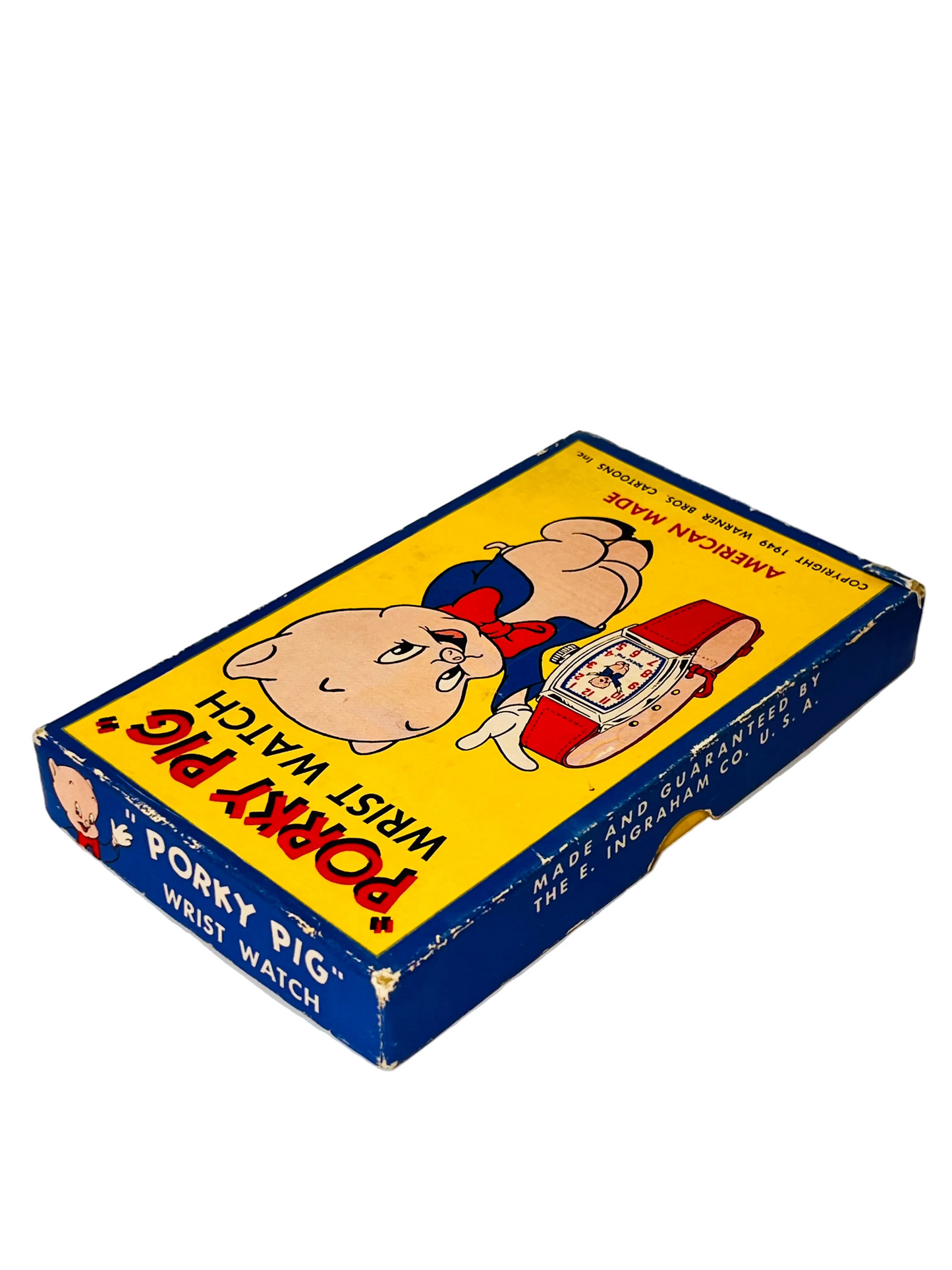 Vintage Porky Pig Warner Brothers Cartoons Ingraham Wrist Watch in Original Box - RARE!