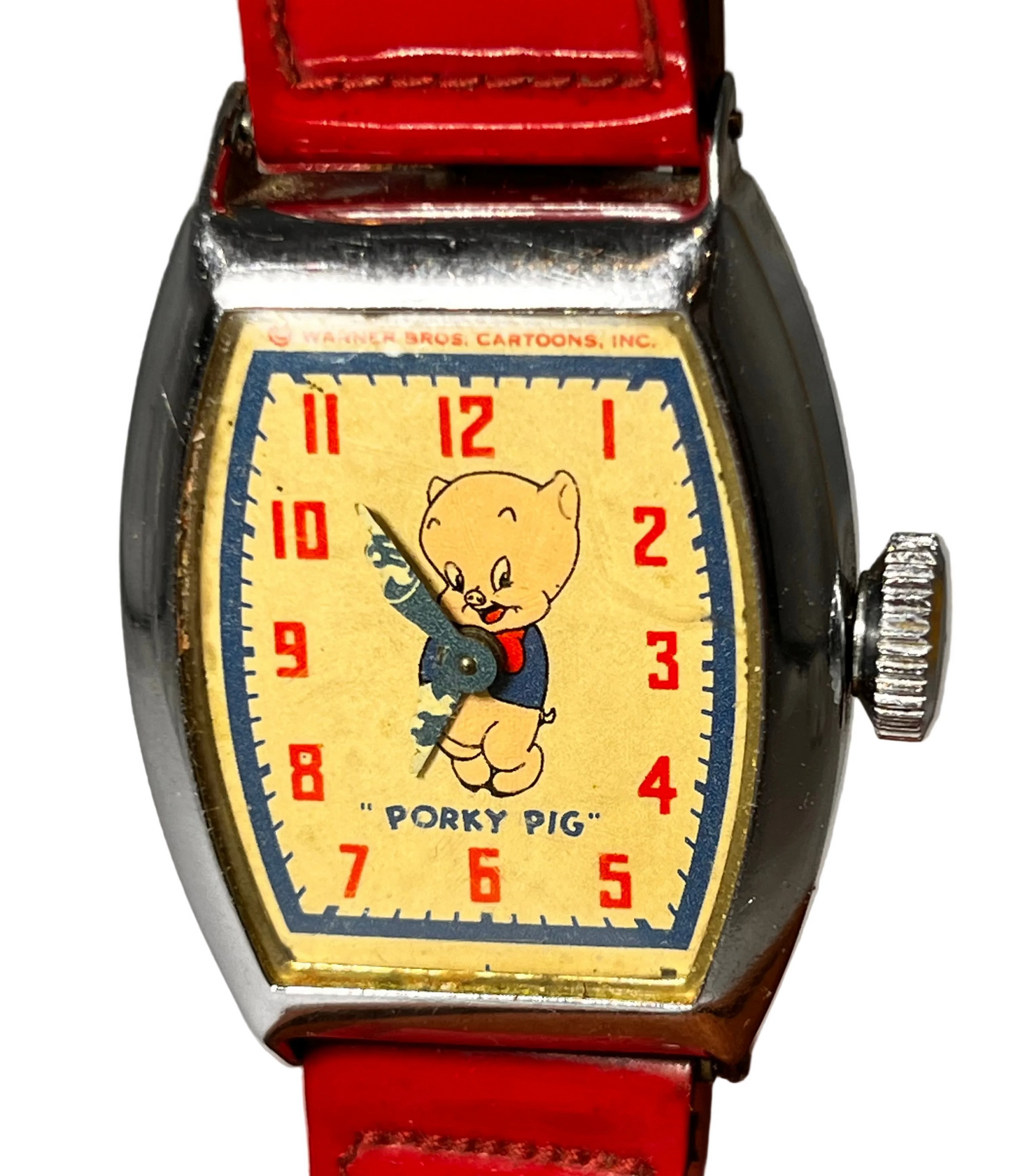 Vintage Porky Pig Warner Brothers Cartoons Ingraham Wrist Watch in Original Box - RARE!