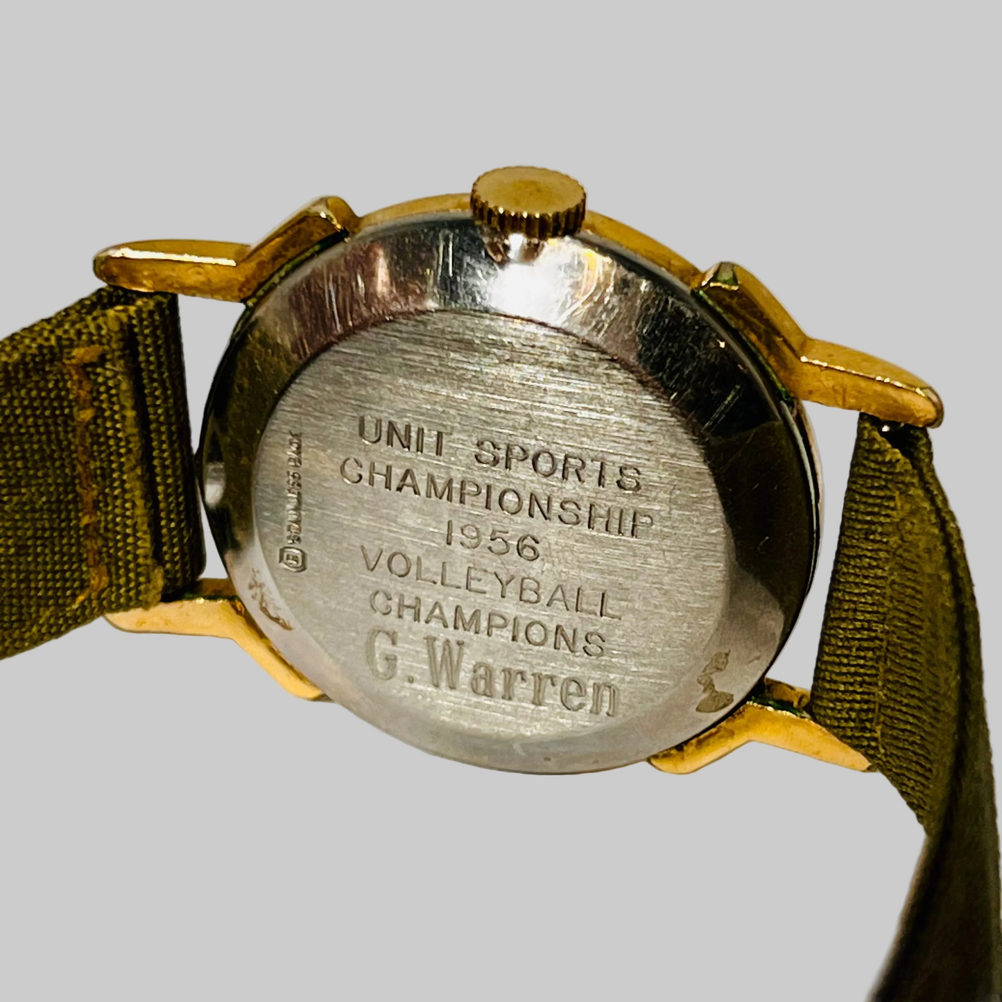 Vintage 1956 U.S. Military First Army Logo Volleyball Championship Wrist Watch