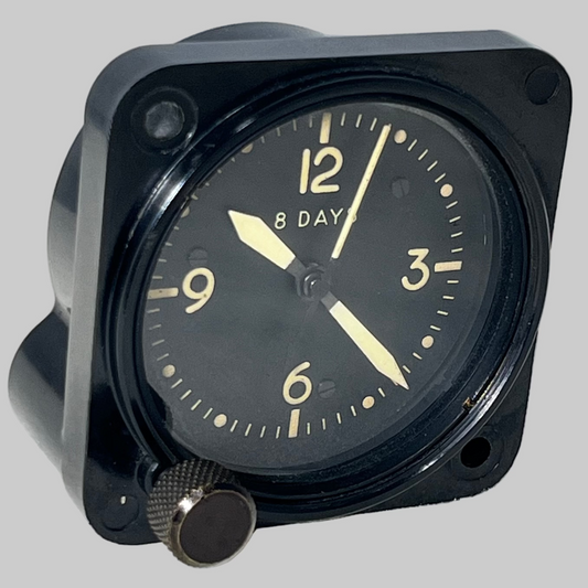 WALTHAM Precision Instruments 8 DAY Wind-Up Mechanical 1 7/8 inch dial US Military Airplane CLOCK