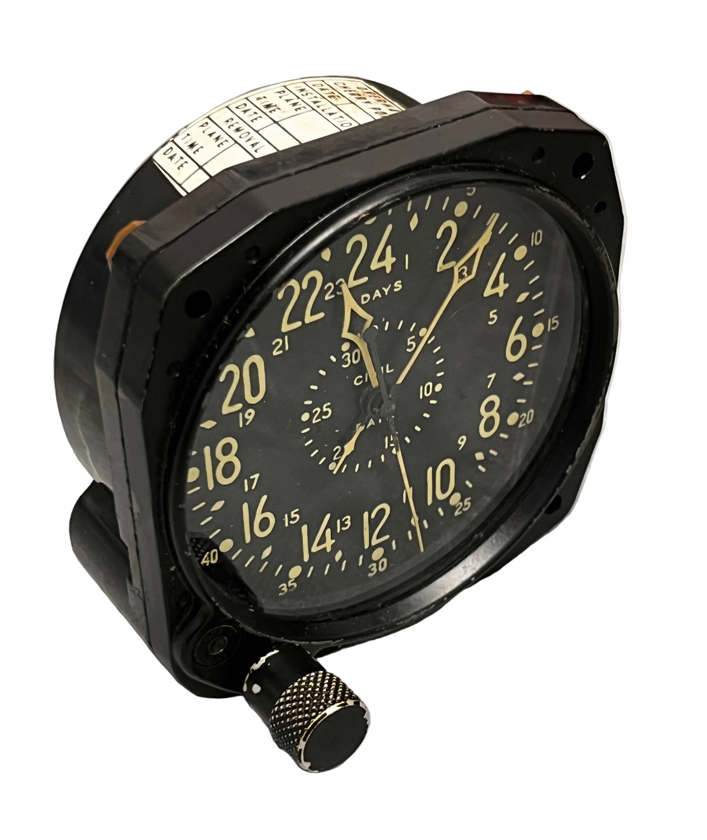 WALTHAM CDIA WW2 8 DAY Wind-Up Mechanical US Military Civil Date Indicator Aeronautical (CDIA) CLOCK