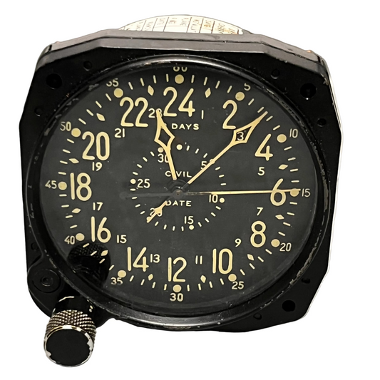 WALTHAM CDIA WW2 8 DAY Wind-Up Mechanical US Military Civil Date Indicator Aeronautical (CDIA) CLOCK