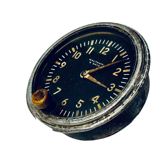 WALTHAM Sherman Tank WW2 8 DAY Wind-Up mechanical US Military CLOCK