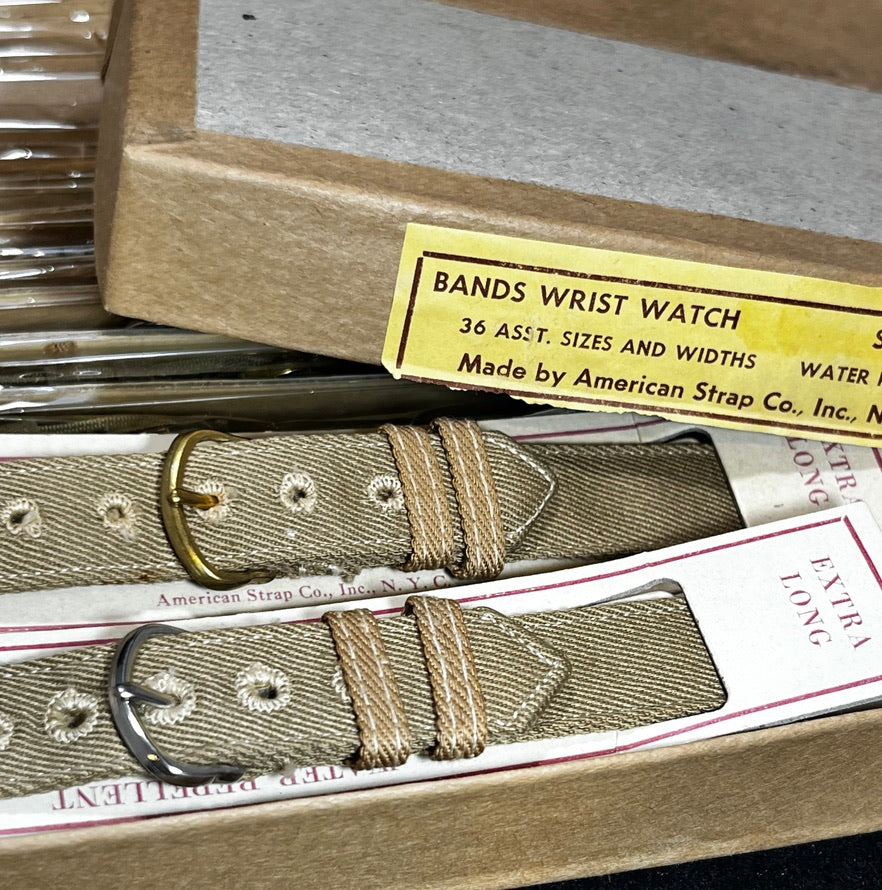 Authentic 1945 WW2 Military Issue 2-Piece Watch Band 16mm (5/8 in) American Strap Co