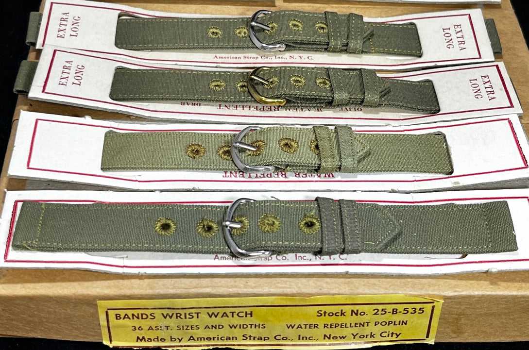 Authentic 1945 WW2 Military Issue 2-Piece Watch Band 16mm (5/8 in) American Strap Co