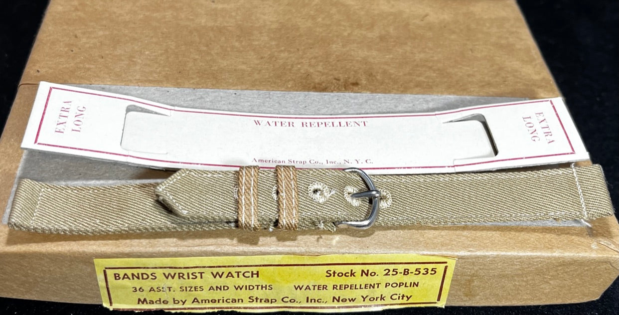 Authentic 1945 WW2 Military Issue 2-Piece Watch Band 16mm (5/8 in) American Strap Co