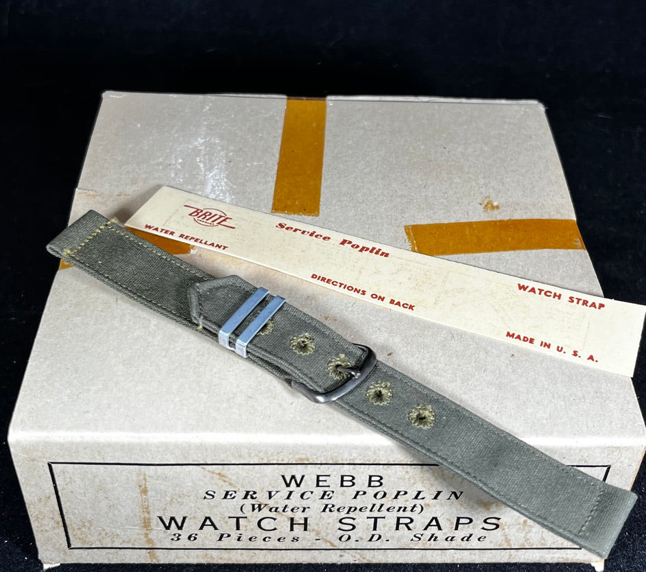 Authentic 1944 WW2 Military Issue Watch Band 16mm (5/8 in) Brite Co