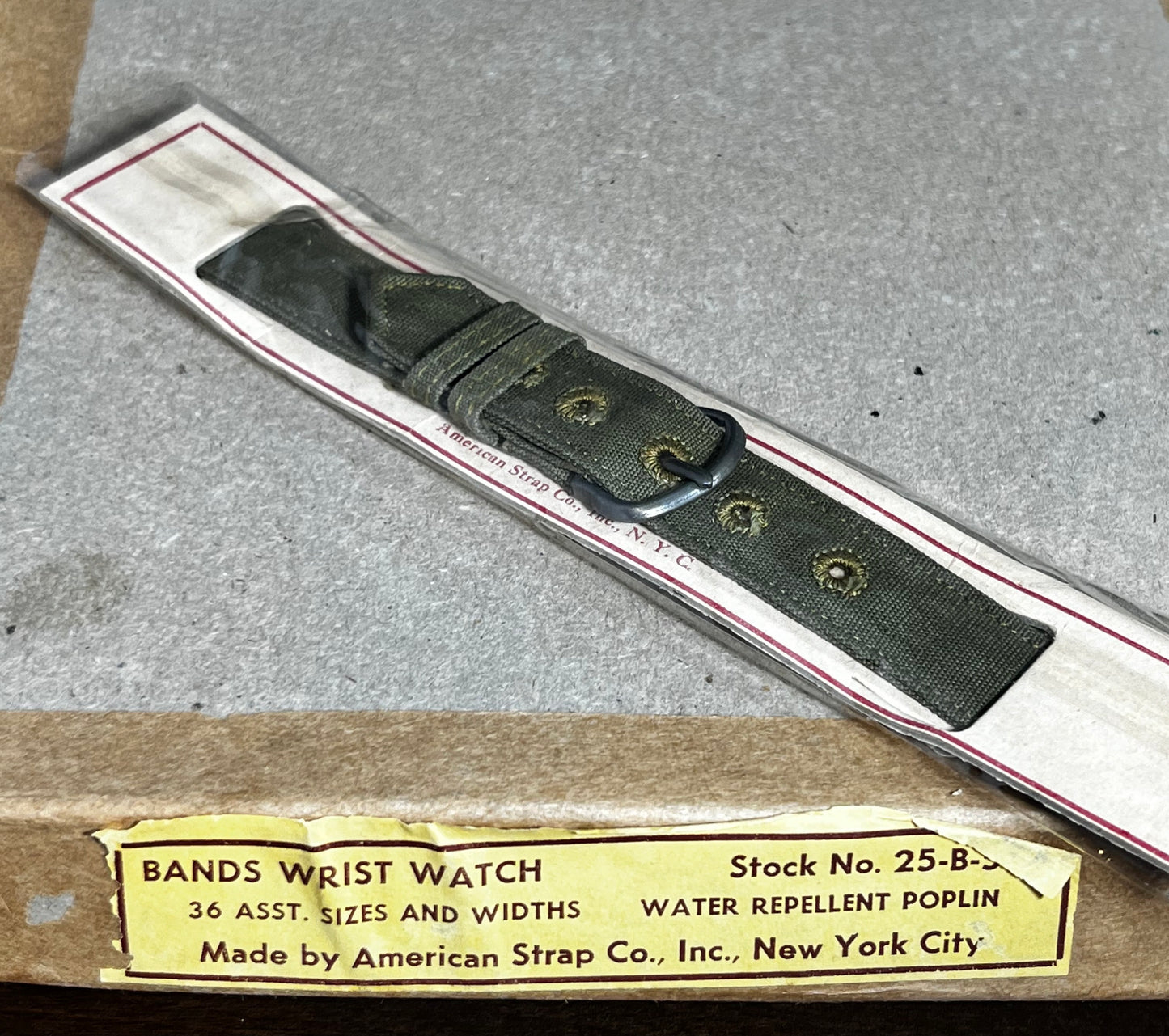 Authentic 1945 WW2 Military Issue 2-Piece Watch Band 16mm (5/8 in) American Strap Co