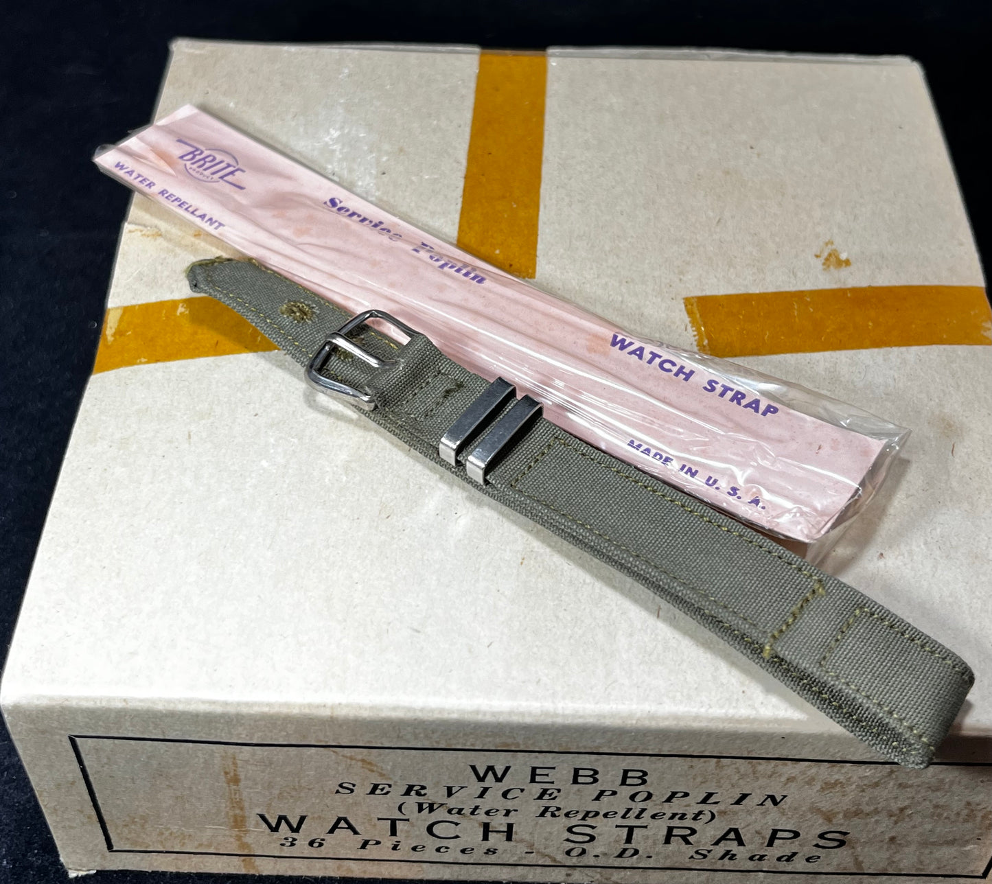 Authentic 1944 WW2 Military Issue Watch Band 14.3mm (9/16 in) Brite Co